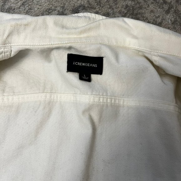 White J-Crew Jean Jacket (L) - Picture 2 of 4